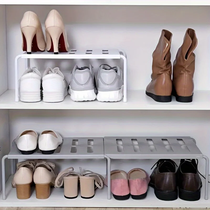 White Sneaker Care Kit - Rak Sepatu Plastik yang Dapat Disesuaikan,