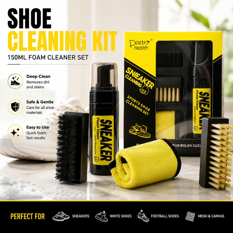 White Sneaker Care Kit - Perlengkapan Pembersih Sepatu 150ML Pembersih Busa