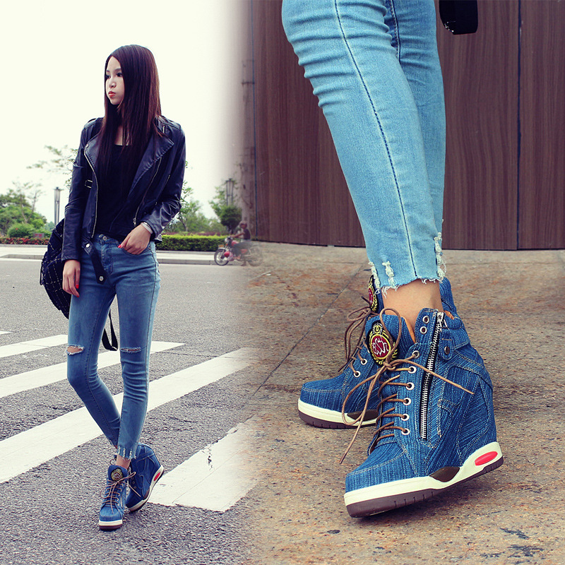 Sneakers Wedges Denim Wanita U - Sneaker Zone ulasan dan harga