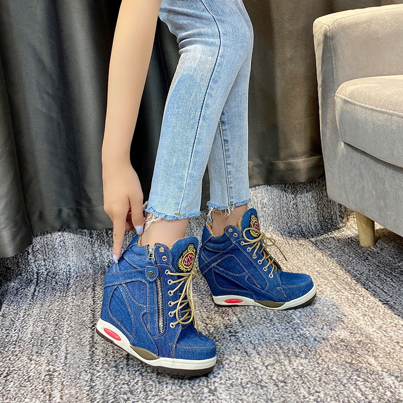 Sneakers Wedges Denim Wanita U - Sneaker Zone ulasan dan harga