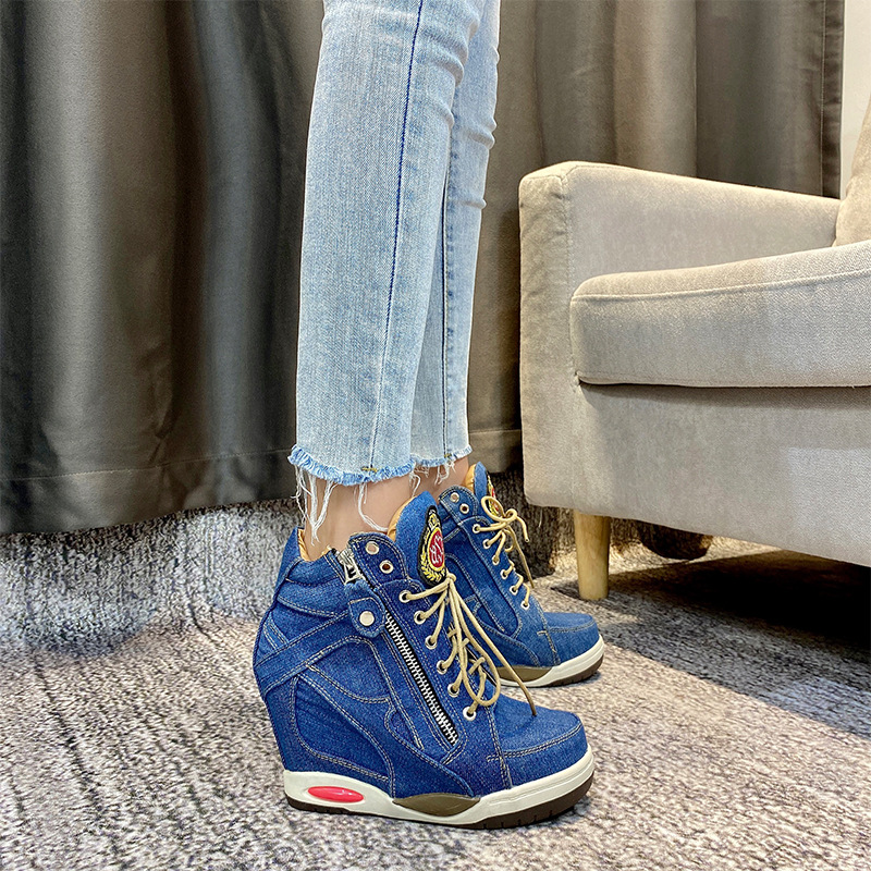 Sneakers Wedges Denim Wanita U - Sneaker Zone ulasan dan harga